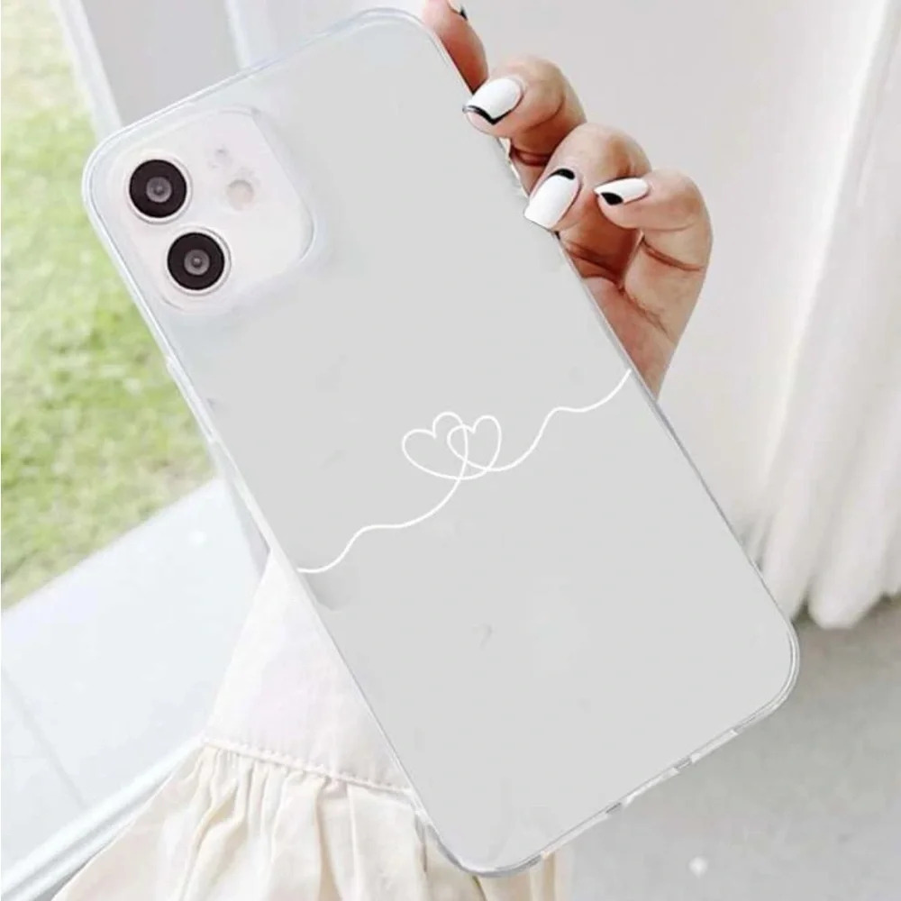⚠️Clearance iPhone 14/Pro/Pro Max Clear Heart Phone Case - Picture 1 of 4